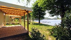 Camping La Romiguiere : Bengali Terrasse face au lac