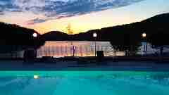Camping La Romiguiere : Coucher de soleil a la piscine